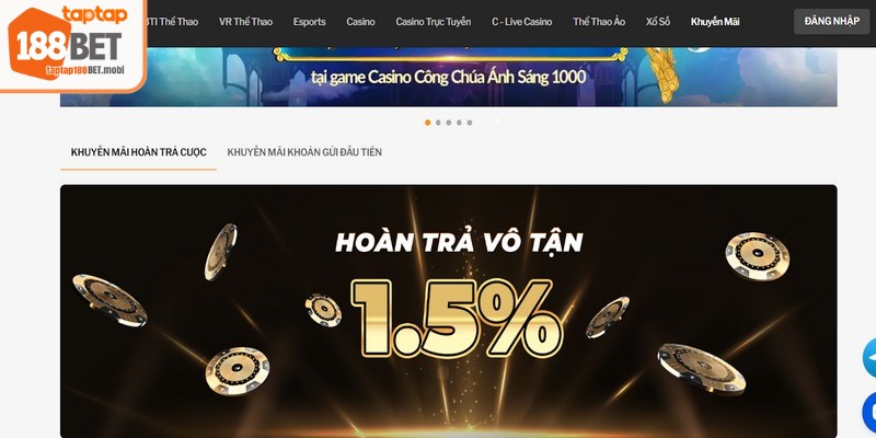 Khuyến mãi 188BET là những ưu đãi đặc biệt được thiết kế cho hội viên 
